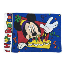 Vintage 90’s Mickey Mouse Pillowcase Happy Birthday Party Cake Fun Colorful - £11.76 GBP