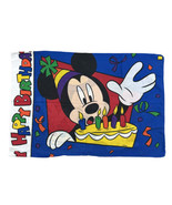 Vintage 90’s Mickey Mouse Pillowcase Happy Birthday Party Cake Fun Colorful - £11.60 GBP