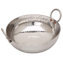 Stainless Steel Kadhai, Deep Fry, Poori, Halwa Kadai, Egg Fry, Hammered ... - £47.05 GBP