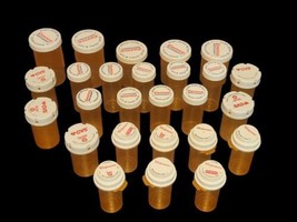 Lot of 26 Empty Plastic Rx Pill Prescription Medicine Bottles For Crafts... - $18.76