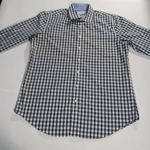 Merona The Ultimate Shirt Men's Black/White Check Long Sleeve Button-Up Size L image 11