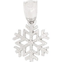 14k White Gold Snowflake Charm Winter Snow Jewelry 12mm - £32.22 GBP