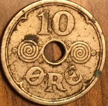 1925 DENMARK 10 ORE COIN - £2.53 GBP