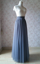GRAY Long Tulle Skirt Outfit Women Plus Size Full Tulle Skirt image 3
