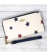 Coach Limited Edition Long Zip Around Wallet With American Star Print MSRP $268 - $140.78