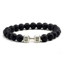 Black Weathered  Wristband Adjustable Barcelets For Women Men Beads Bracelet Dum - £9.80 GBP