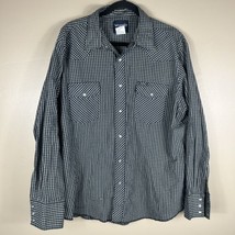 Wrangler Western Plaid Pearl Snap Button Shirt Mens XL Sleeve 75204PP - $12.59