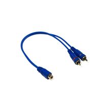 STINGER RCA Y 2M-1F BLUE INTERCONNECTS (6") - $24.17