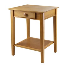Modular Wooden Printer Stand with Drawer and Bottom Shelf in Honey - $195.99