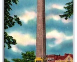 Guerra Mondiale Commemorativo Obelisco Indianapolis Indiana IN Unp Lino ... - $3.03