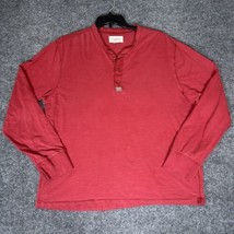 Denim Supply Ralph Lauren Henley Shirt Mens 2XL Red Long Sleeve Casual V... - $20.67