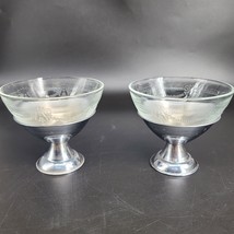 2 MacBeth Evans Depression Ice Cream 2 Part Dishes Etched Glass Removabl... - $12.59