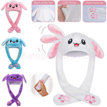 Cute Rabbit Hat Moving Airbag Bunny Ear Fun Soft Plush Headwear Kawaii Cap Gift - £6.48 GBP