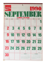 Vintage 1990 - 1991 Coca Cola Wall School Calendar 19’ x 13'  - $29.99