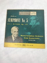 Serge Koussevitzky Beethoven ‎– Symphony No. 5 In C Minor, Op. 65 Boston... - £7.99 GBP