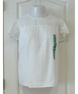 Ella Moss Short Ruffle Sleeve Boxy Top White Women&#39;s Sz XL or XXL NWT - $491.50 MXN