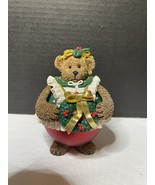 Vintage CWC Traditions Collectible Glass Ornament Brown Teddy Bear Chris... - $9.50