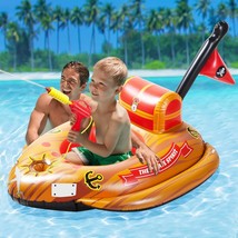 Giant Pirate Ship Pool Float, Inflatable Pool Float With Built In Water ... - £42.95 GBP