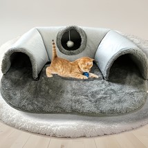 3-in-1 Cozy Cat Tunnel Bed - Play Mat &amp; Warm Nest with Non-Slip Base for... - $931.48 MXN