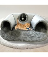 3-in-1 Cozy Cat Tunnel Bed - Play Mat &amp; Warm Nest with Non-Slip Base for... - $49.86