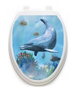 Toilet  Tattoos® Dolphin Dream Ocean  Vinyl Lid Cover Decor Reusable Dec... - $25.30