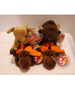 Ty Beanie Babies Prairie Animals Lot of 4 Roam Whisper Chocolate Hang Tu... - $9.85