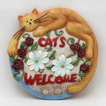 Vintage 2001 Kathy Hatch Collection 3D Stepping Stone Wall Plaque Cats W... - $31.19