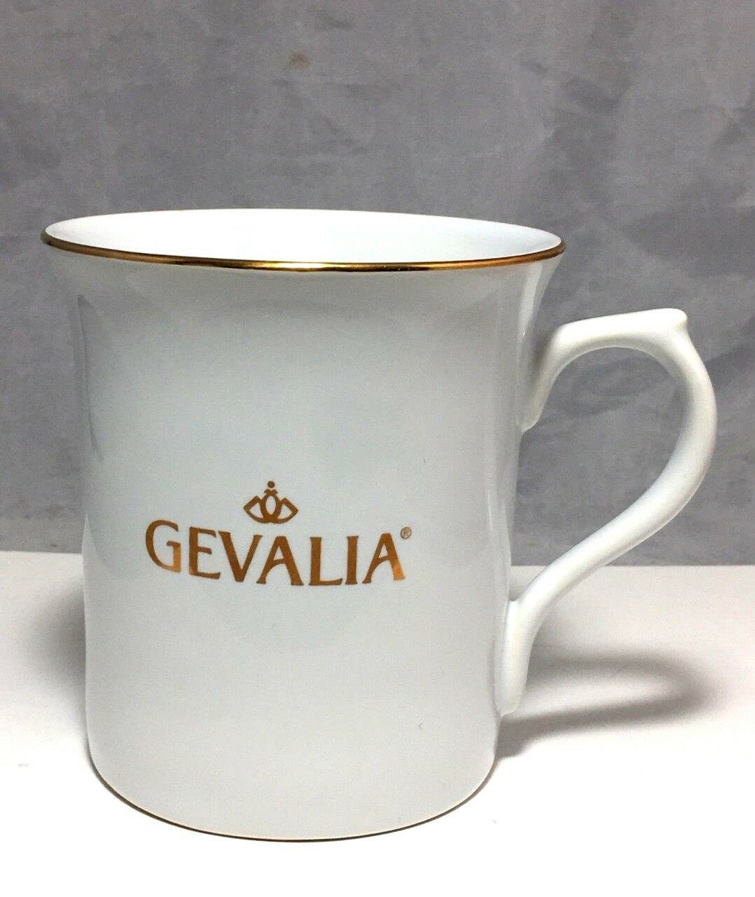 Gevalia Coffee 10 Oz. Cup Porcelain White with Gold Trim - £7.37 GBP