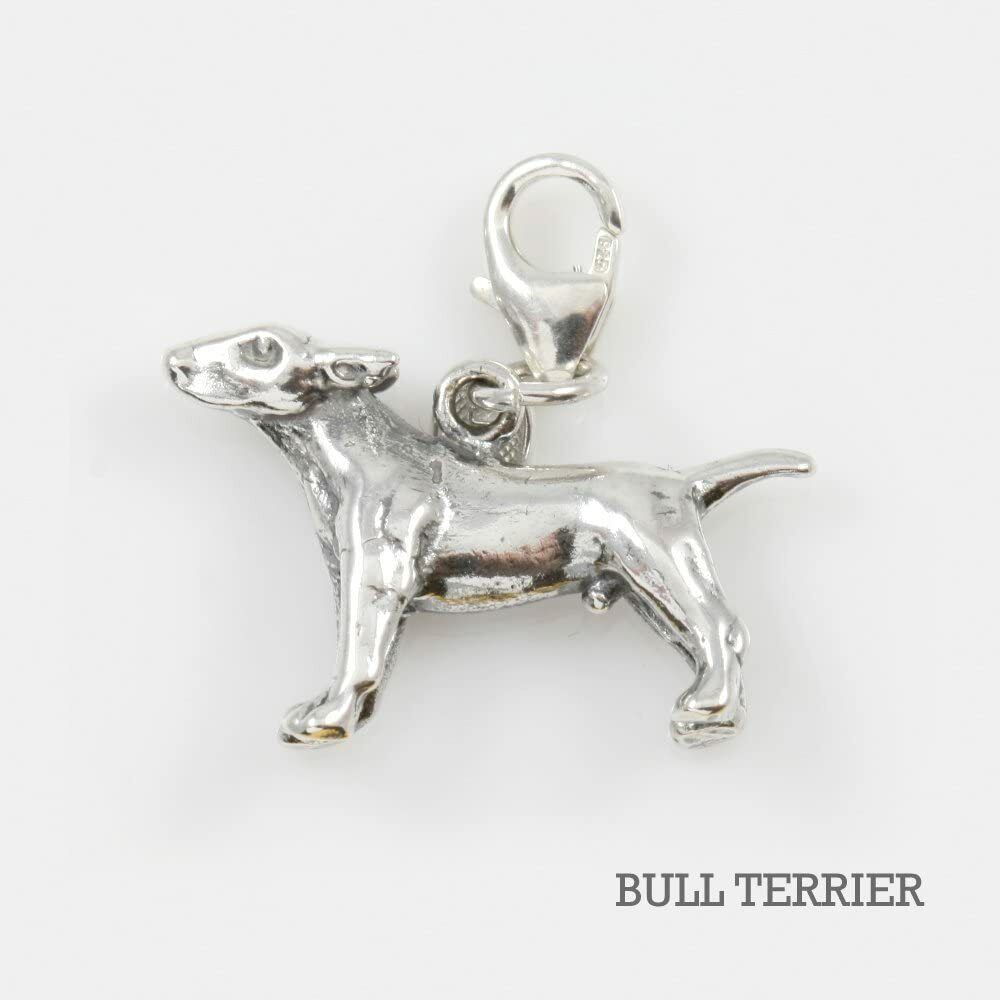 Bull Terrier Charm 3-d Solid Sterling Silver - $52.39
