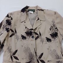 Studio 205 Women's Beige/Brown Front Button Floral Blazer Jacket Size 12 image 12