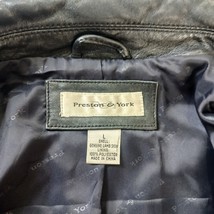 Preston & York Women's Black Genuine Lamb Skin Leather Buttons Jacket Size Large image 3