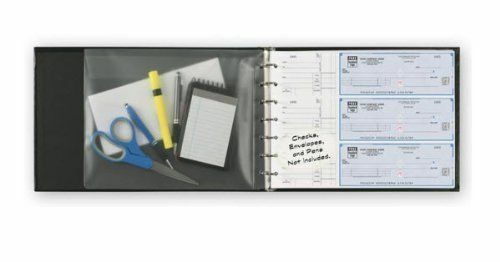 Primary image for 7-Ring 3-on-a-Page Business Check Book Binder with Vinyl Pouch Blue *NEW*