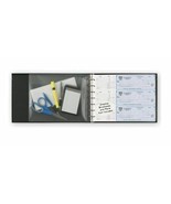 7-Ring 3-on-a-Page Business Check Book Binder with Vinyl Pouch Blue *NEW* - £24.65 GBP