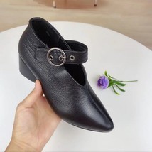 H heels spring autumn new fashion soft leather pumps sandals korean style pointed thick thumb200