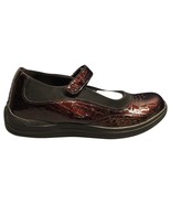 Drew Mary Jane Shoes Womens 9 Red Black Croc Patent Leather Hook &amp; Loop ... - $59.49