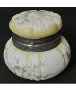 Antique Victorian Wavecrest Hand Painted Floral Dresser Jar Hinged Lid #... - $81.91 CAD