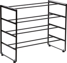 Freestanding Shoe Rack, 4-Tier, Holds Up To 12-Pair, Matte, Richards Homewares - £36.09 GBP