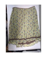 Sigrid Olsen Womens Green Brown Print Lace Trim Boho Mini Skirt Lined Si... - $459.20 MXN