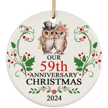 Our 59th Anniversary Christmas 2024 Ornament Gift 59 Years Owl Couple In Love - £11.83 GBP