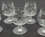 U) Vintage Set 6 Etched Crystal Short Stemmed Liquor Glasses Drinkware B... - $24.74