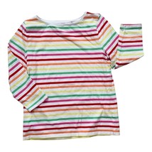 Talbots T-Shirts Women&#39;s Size Petite Large Colorful Striped 3/4 Sleeve P... - £9.67 GBP