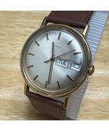 VTG 78 Timex Mercury Watch Men Hand-Wind Mechanical Gold Tone Day Date L... - £49.79 GBP