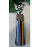 Coach 5102 Leather Signature Trim Colorblock Tassel Keychain Key Fob Cha... - $52.00