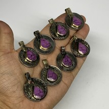 72g, 8pcs, Turkmen Coins Jeweled Synthetic Pink Tribal @Afghanistan, B14539 - £6.38 GBP