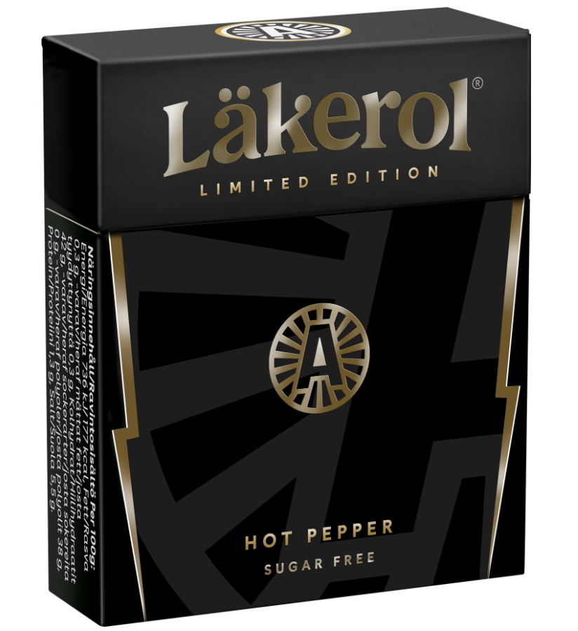 Cloetta Läkerol Hot Pepper Sugar Free Licorice Pastilles 25g * 24 pack 21oz - $69.29