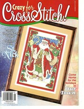 Crazy for Cross Stitch Magazine January 2000 Full Color Patterns St. Nick - $8.65