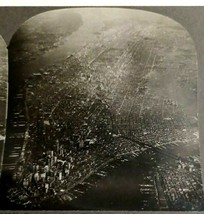Aerial View Manhattan From Airplane New York City NY NYC Keystone Stereo... - £9.71 GBP