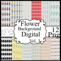 Flower Background Vol. 3-Digital Clipart - £0.99 GBP