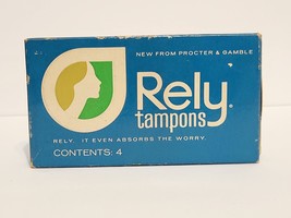 Rare Rely Tampons Brand New Sealed Vtg 1970s Proctor Gamble Box Movie Prop 4 Ct - £124.44 GBP