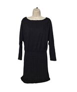 Fashion Nova A Forever Thing Mini Dress Size Large Solid Black Long Sleeve - $24.26